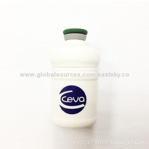 Bottle-shaped Thumb Drive, Made of Soft PVC Material, OEM Orders Welcomed